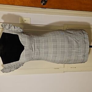 Black & White Plaid Mini Dress S